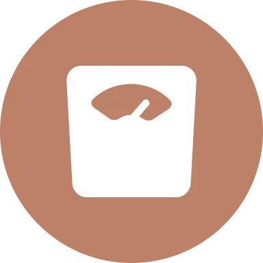 Group 1321315003 Brown scale icon with white dial.